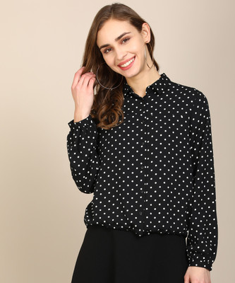 van-heusen-casual-full-sleeve-polka-print-women-white-black-top