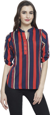 Aarsha Casual Striped Women Red Top