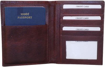 Style 98 Genuine Leather Travel Document Holder/Passport Holder for Men & Women  (BROWN)(Brown)