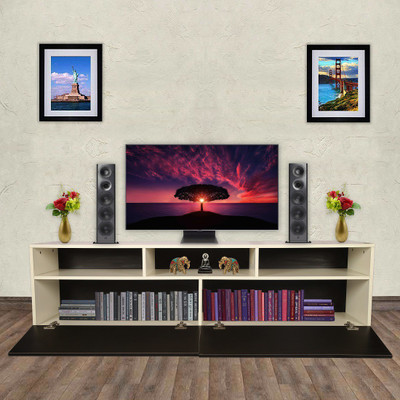 Home Full Engineered Wood TV Entertainment Unit(Finish Color - Frosty White)