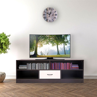 Home Full Engineered Wood TV Entertainment Unit(Finish Color - BLACK1)