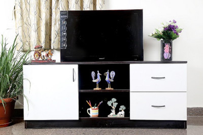 Home Full Engineered Wood TV Entertainment Unit(Finish Color - BLACK2)