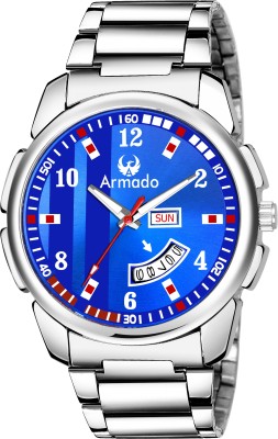 ARMADO 2502-BLUE DAY AND DATE BLACK CHAIN Analog Watch  - For Boys