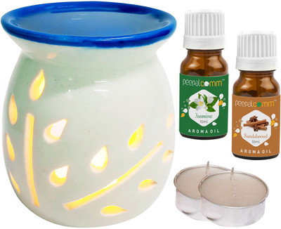 PeepalComm Jasmine, Sandalwood Diffuser Set, Aroma Oil BLUEDIFF-2TL-JAS-SW(5 x 4 ml)