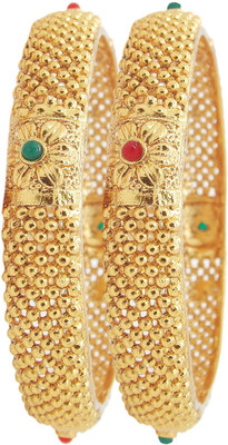 Biyu Alloy Cubic Zirconia Gold-plated Bangle Set(Pack of 4)