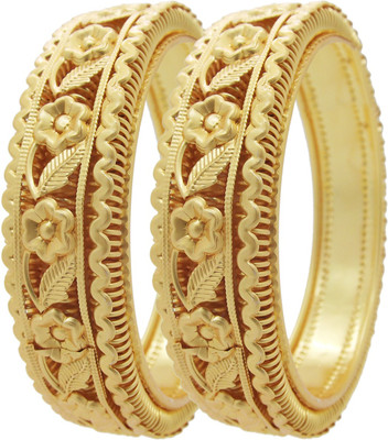 Biyu Alloy Cubic Zirconia Gold-plated Bangle Set(Pack of 2)