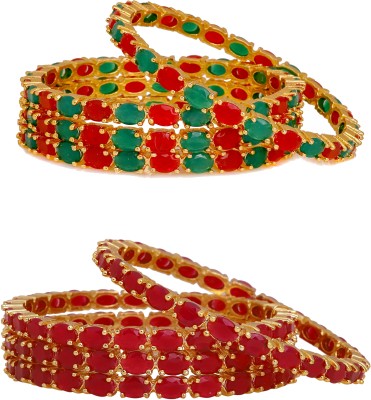 Manikya Copper Gold-plated Bangle Set(Pack of 2)