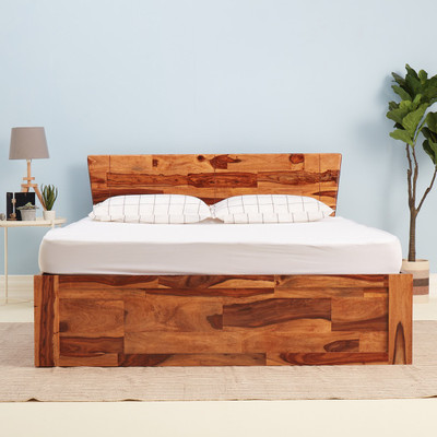 Wakefit Auriga Solid Wood King Box Bed(Finish Color - Natural)