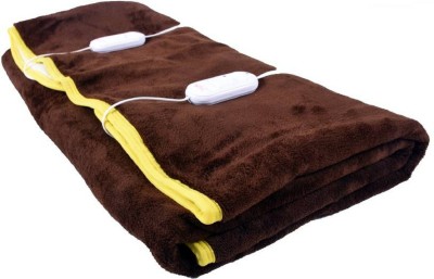 Cozyland Solid Double Electric Blanket for  Heavy Winter(Polyester, Brown)