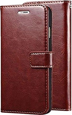 vmt stock Flip Cover for Redmi 9 Prime | PU Leather Magnetic Wallet Back Cover Case for Xiaomi Redmi 9 Prime (Brown)(Multicolor, Dual Protection)