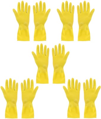 eastern club Use Rubber Gloves for Pet Grooming/Household Cleaning/Multipurpose Wet and Dry Disposable Glove Set(Free Size Pack of 5)