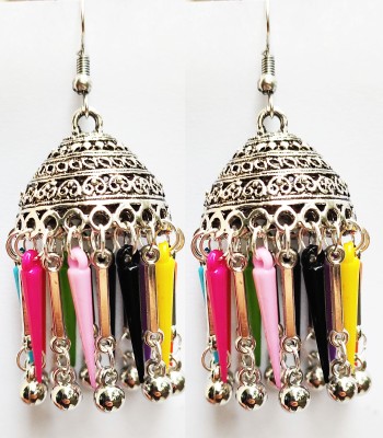 Oxidized Heaven Bollywood Jhumki Oxidised Stylish Silver Earrings fghani Tribal Fancy Party Wear Chandbali Earrings for Women and Girls Alloy Drops & Danglers, Chandbali Earring Alloy Drops & Danglers, Chandbali Earring Alloy Drops & Danglers, Jhumki Earring