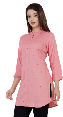JC4U Casual 3/4 Sleeve Printed Women Pink Top