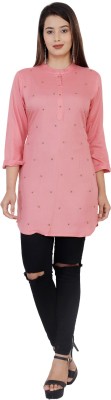 Highlight fashion export Casual 3/4 Sleeve Embellished Women Pink Top