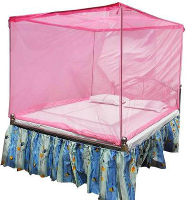 OPULENT SD HDPE - High Density Poly Ethylene Adults Washable KING SIZE MOSQUITO NET Mosquito Net(Pink, Bed Box)