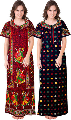 Gorangani Women Nighty(Multicolor)