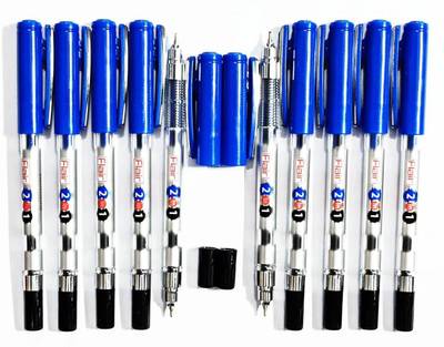 FLAIR 2 In 1 Ball Pen Pack og 10 - Blue and Black Ball Pen