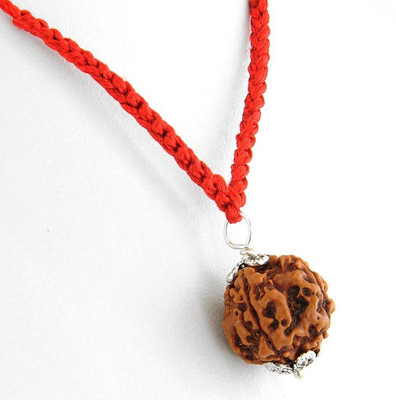 Gems Jewels Online Natural Certified Five Mukhi Rudraksha Beads Pendent Beads Wood Pendant