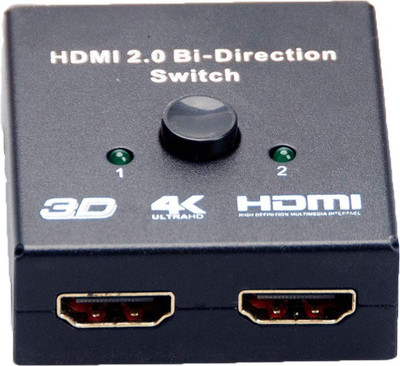 Tobo HDMI Switch 4K Splitter, 2 Ports 2x1 or 1x2 HDMI Bi-Directional Switcher Media Streaming Device(Black)