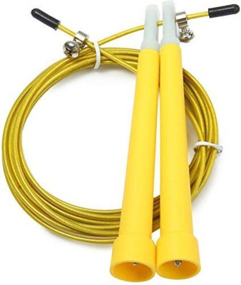 A.K Speed Skipping Rope for Men-Women|9Feet Long Adjustable Steel Cable Wire Jump Rope Speed Skipping Rope(Yellow, Length: 320 cm)