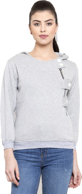 VOXATI 3/4th Sleeve Self Design Women Sweatshirt