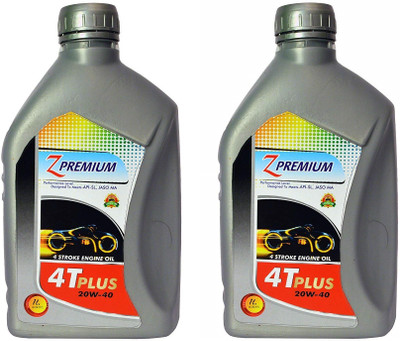 Z Premium 4T Plus 20W-40 for Bike (1L) Set of 2 Synthetic Blend Engine Oil(2 L)