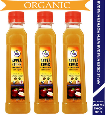 N2B Organic Apple Cider Vinegar 250ml Pack of 3 Vinegar(3 x 250 ml)