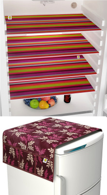 YELLOW WEAVES Fridge Mat(Width: 28 cm, Red)