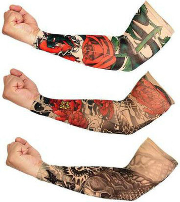 RS ENTERPRISES Nylon Arm Sleeve For Boys & Girls With Tattoo(Free, Multicolor)