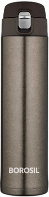 BOROSIL 500 ml Steel Flask(Pack of 1, Grey, Black)