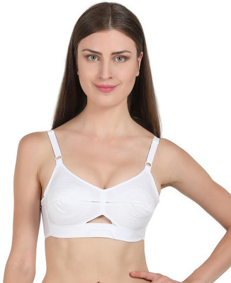 Groversons Paris Beauty by GROVERSONS PARIS BEAUTY Chanderkiran Cotton Basic Bra-White Women T-Shirt Non Padded Bra(White)