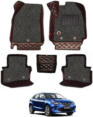 elegant Leatherite 7D Mat For  Toyota Glanza(Black, Red)