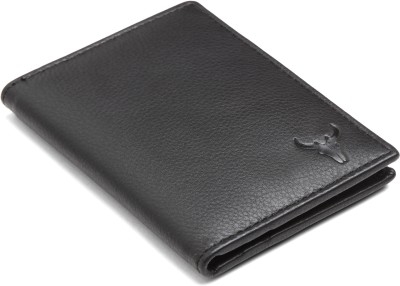 napa hide Men Black Genuine Leather Wallet(6 Card Slots)