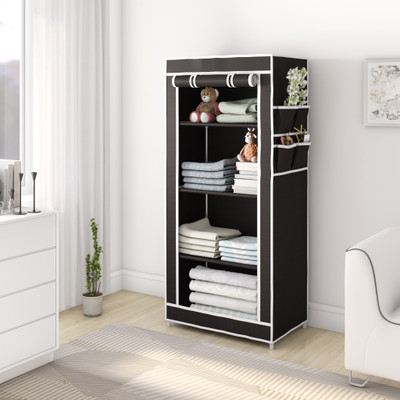 Flipkart Perfect Homes Studio Single Door 4 Shelf PP Collapsible Wardrobe(Finish Color - Chocolate Brown)
