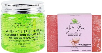 nature leaf Combo of Aloe Cucumber Gel ( 200 GM Pink Salt Handmade Organic Soap ( 100 GM)(2 Items in the set)