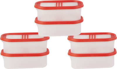 Cutting EDGE Plastic Grocery Container  - 525 ml(Pack of 6, Red)