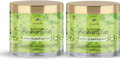 Nuerma Science Green Aloe Vera Gel Face Mask (Pack of 2) (For Instant Fairness & Clearer Skin)(240 ml)
