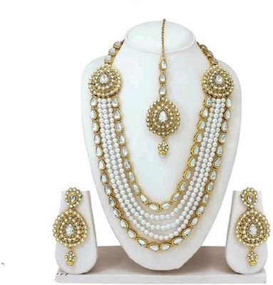 CATALYST Alloy Gold-plated White Jewellery Set(Pack of 1)