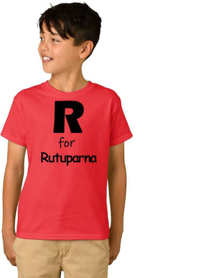 Exoctic Silver Boys Typography Cotton Blend Regular T Shirt(Red, Pack of 1)