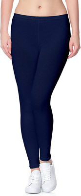Any Fashion Ankle Length  Western Wear Legging(Dark Blue, Solid)