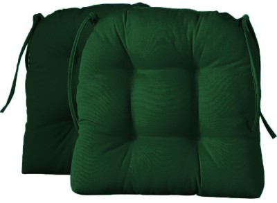Angel Mommy Renew Collection Padded Chair Cushion Cotton Solid Chair Pad Pack of 2(Dark Green)