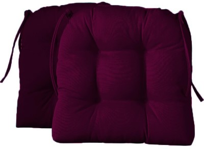 Angel Mommy Renew Collection Padded Chair Cushion Cotton Solid Chair Pad Pack of 2(Wine)