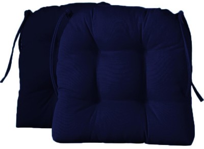 Angel Mommy Renew Collection Padded Chair Cushion Cotton Solid Chair Pad Pack of 2(Dark Blue)