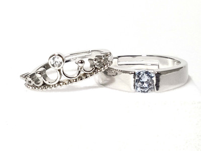 ruby collection Alloy, Crystal Crystal Sterling Silver Plated Ring Set