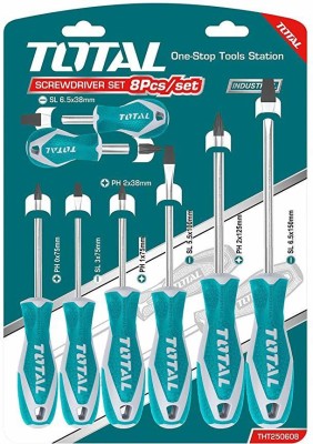 TOTAL 8 Pcs Insulated Screwdriver Set For Industrial and Household Repairing Works Standard Screwdriver Set(Pack of 8)