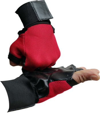 DreamPalace India GYM GLOVES, Gloves for gym, Leather Gym Gloves, Wrist Support, Workout Gloves Gym & Fitness Gloves(Red, Black)