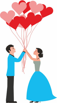 Decoration Designs 77 cm Valentine's Day Special Decorative Multicolor \Sticker Self Adhesive Sticker(Pack of 1)