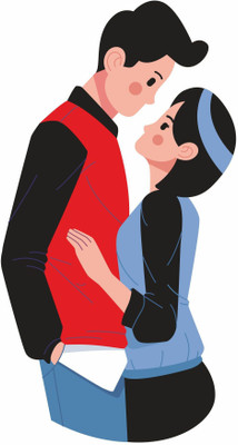 wildartcreation 91 cm Valentine's Day Special Decorative Multicolor Sticker Self Adhesive Sticker(Pack of 1)