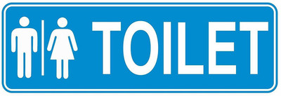 Asmi Collections 22 cm Self Adhesive Toilet Sign Restroom Sign Self Adhesive Sticker(Pack of 1)