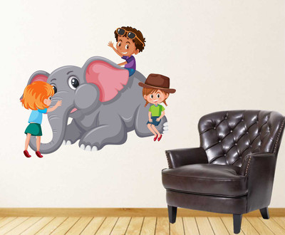 Wallzone 70 cm Happy Kids Removable Sticker(Pack of 1)
